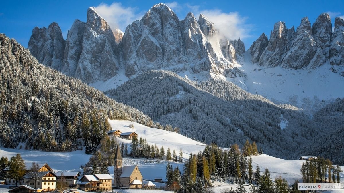 Inverno nas Dolomitas